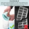 Backformen Silikon Kleine Eiswürfelschalen mit Deckel Zylinder-Eiswürfelform für 60 Make Squeeze Easy-Release 2Packs
