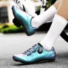 Boots Cycling Chaussures Road Bike Orange Women Professional Bicycle Shoes Auto-blocker Mtb Bicycle Sports Chaussures SPD Chaussures non glissantes Unisexe