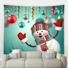 Tapisseries Joyeux Noël Année Décor Tapisserie Dessin Animé Bonhomme De Neige Ski Hiver Nature Paysage Tenture Murale Tissu Enfant Chambre Maison