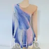 LIUHUO Customize Colors Figure Skating Dress Girls Ice Skating Dance Skirt Quality Crystals Stretchy Spandex Dancewear Ballet Blue BD1642