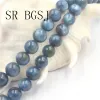 Perlen 9mm Großhandel Blue Kyanite Natural Stones Spacer Runde Perlen für DIY -Schmuck Herstellung von Strand 15 "