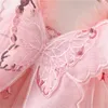 Été doux bébé fille robe sans manches princesse fête d'anniversaire robes de soirée belle papillon enfants vêtements pour enfants 240326