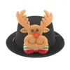 Dog Apparel 587C Cat Top Hat Costume Adjustable Reindeer Theme Funny Christmas Headwear