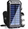 Выживание на открытом воздухе на открытом воздухе Solar Charger 20000MAH Портативный водонепроницаемый солнечный банк солнечной батареи со светодиодными фонариками для выживания приключений