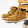 Stivali 2024 Inverno Retro Vera Pelle di Caviglia da Uomo di Grandi Dimensioni 46 Piatto Casual Uomini Coppie Utensili per Botas Hombre