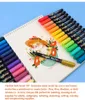 60 couleurs marqueurs acryliques stylos bross pour tissu rock peinture stylo pierre en verre céramique toile bois bricolage carte de bricolage
