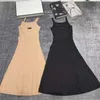 Grundläggande avslappnade klänningar Designer M Family 24 Spring/Summer New Style A-Line Celebrity Sticked Dress 4PB8