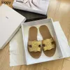 New 24ss Mules Slippers woman Summer Slide beach sandal Casual luxury Designer Flip flops Leather Sliders Flat heel Slipper outdoors Walking womens slippers