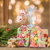 Gift Wrap 200st Christmas Cellophane Bags Clear Candy Treat with 300st Ties 4 Styles Wrapping Goodie