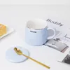 Kubki nordycki w stylu ceramiczny kubek wodny prosty uniwersalny śniadanie kawa kubek stały kolor pary kubki mleczne 310 ml