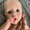 Life Gelike 35 cm Reborn Baby Doll Full Body Solid Silicone mycket mjuk pojke realistisk konst bebe födelsedagspresenter kan dricka vatten urinat