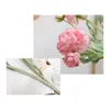 Decorative Flowers 2pcs Peony Simulation Flower Flocking 3 Head Dew Lotus Home Decoration Fake Wedding Scenery Outdoor Props Free Of Care