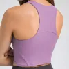 Bras SHINBENE High Neck Padded Fitness Sports Bras Crop Tops Women Vest Type Wirefree Workout Athletic Gym Tank Top with Built In Bra