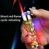 Creative Portable Relief Dragon Metal Lighter Windproof Butane Lighter Turbo Torch Blue Flame Shooting Gun Cigar Tool Men's Gift