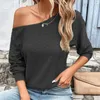 Camicette da donna Top chic Top monospalla morbidi e traspiranti casual per l'autunno primavera