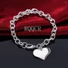 Braccialetti con ciondoli Bracciale con ciondolo a forma di cuore in argento sterling 925 per gioielli da festa di moda per fidanzamento di nozze da donna