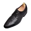 Dress Shoes British Pointed Black Crocodile Pattern For Men Designer Wedding Homecoming Business Flats Footwear