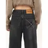 Women's Jeans WCFCX STUDIO Baggy Women High Waisted Fashion Wide Leg Denim Pants Y2K Vintage Streetwear 2024