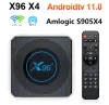 システムX96テレビボックスAndroid 11 X96 X4 AMLOGIC S905X4 4G 64GB RGBライトTVBoxサポートAV1 8KデュアルWIFI BT4.1 32GBセットTOPBOX X96X4