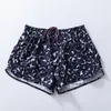 Lu Lu Lu Lemons Yoga Shorts Faixa com a impressão de leopardo de camuflagem executando o forro de secagem rápida