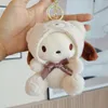 Porte-clés court en peluche chien de dessin animé 12cm, mélodie Kuromi, pendentif, jouet en peluche, sac de poupée, ornements, décorations, cadeau 268