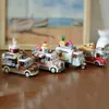 Blokken Creatieve Winkel Auto Bouwsteen Set DIY Koffie Pizza Verkopen Auto Kleine Deeltjes Puzzel Montage Bricks Kinderspeelgoed Geschenken 240401