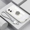 Coques de téléphone portable G53 5G, étui de luxe avec bague en diamant pour Motorola Moto G54 G84 G42 G23 G73 avec lanière plaquée G 53 2442