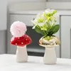 Vases 2 Pcs Flowers Mushroom Vase Birthday Decoration For Girl Table Ceramic Ceramics Small