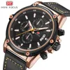 Mini Focus Business Fashion Duże tarcze Zegarek Trzy oczy Sześć pin kalendarz Lumous Waterproof Designer Watches 0175G
