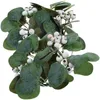 Dekorativa blommor 2st Artificial Leaves Rings Spring Pillars Holder Eucalyptus Wreath