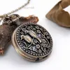 New mid-size bronze glossy pocket watch 40MM necklace butterfly bird retro jewelry wholesale Korean edition sweater chain fashion watch