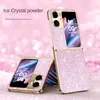 Casos de telefone celular luxo chapeamento bling glitter caso para oppo encontrar n2 flip 5g cph243 n2flip findn2flip plástico rígido à prova de choque capa 2442