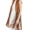 Women's Vests Soft Suede Women Vest Long Tassels Vintage Fringed Waistcoat With Hollow Hole