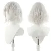 Pruiken Lemail Wig Synthetisch haar Hunter X Hunter Neferfitou Cosplay Wig Neferfitou Sliver Wit Korte Krullende hittebestendige vrouwenpruiken