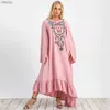 Urban Sexy Dresses, Boho-Kurvenkleid für Frauen, Mode aus dem Nahen Osten, arabische Übergröße, weibliche Robe, besticktes Kleid, muslimisches Gebet, ethnisches Kleid, Y240402