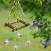Autres fournitures d'oiseaux Mangeoires à colibris pour l'extérieur Mangeoire à ampoule avec carillons éoliens Conteneur alimentaire anti-fuite