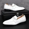 Dress Shoes Fashion Men's Leather Male Luxury Designer White Penny Loafers Wedding Prom Homecoming Footwear Zapatos Hombre