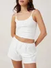 Kvinnor Tracksuits Womens 2 Piece Pyjama Set ärmlösa Cami Toppar Solid Color Rands Shorts Sleepwear Sets Skin Friendly S M L