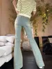 Jeans da donna REDDACHiC Pantaloni vintage Y2k anni 2000 Donna Svasato Giallo Fango Elastico Bootcut Pantaloni larghi a vita alta Moda femminile Acubi