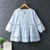 Spring Women Shirt Literary Fresh Hollow out Embroidery Pullover Cotton and linen ONeck Blouse 240402