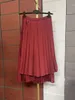 Women Skirts Winter agnona Casual A-line Red Long Skirt