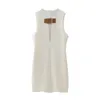 Sukienki swobodne 2024 sklep Bazaleas Spring White Sleeveless BodyCon Sukienka Oficjalna pusta letnia klamra streetwearu Kobieta