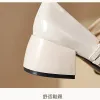 Pumps 2023 spring women's shoes ladies high heels Casual Mary Janes white square toe design career and commuting Korean style 4143