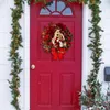 Decorative Flowers LED Lamp Christmas Wreath Indoor Outdoor With Lantern Realistic Door Decors Ornamental For Wall Fireplace