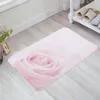 Carpets Pink Rose Romantic Flower White Floor Mat Entrance Door Living Room Kitchen Rug Non-Slip Carpet Bathroom Doormat Home Decor