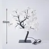 Veilleuses 24 LED Rose Fleur Arbre USB Lampe de Table Décoration De La Maison Fête De Noël De Noël De Mariage Chambre Décor