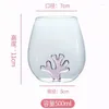 Verres à vin en verre à haute teneur en Borosilicate, boîte-cadeau Simple en corail pour la maison, lait tridimensionnel, décoration de Table basse de salon