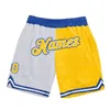 Herren-Shorts, individuell, blau, gelb, gespleißt, authentischer Basketball, 3D-gedruckt, Männer, Ihr Name, Mumber, schnell trocknend, Strand