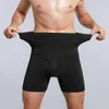 Sous-vêtements une pièce coupe taille haute hommes coton chaud respirant élastique shorts de sport hommes sans couture longs boxeurs