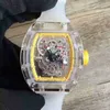 رجال الفاخرة مشاهدة Richa M Fiber for Men Limited Edition Silicone Strap Sports Sapphire Mirror Automatic Mechanical Watch Designer Waterproofwatches BDBF